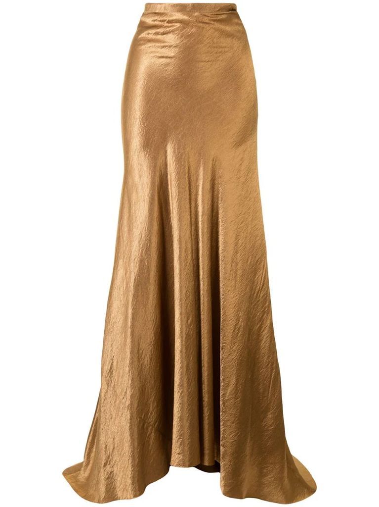 metallic maxi skirt