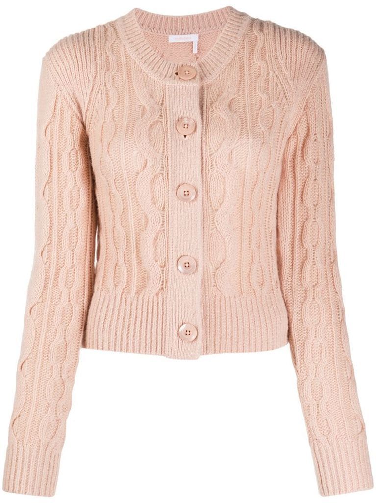 fine cable-knit cardigan