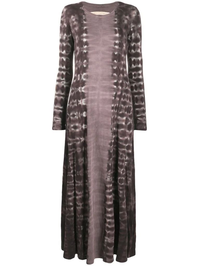 printed long-sleeved maxi dress