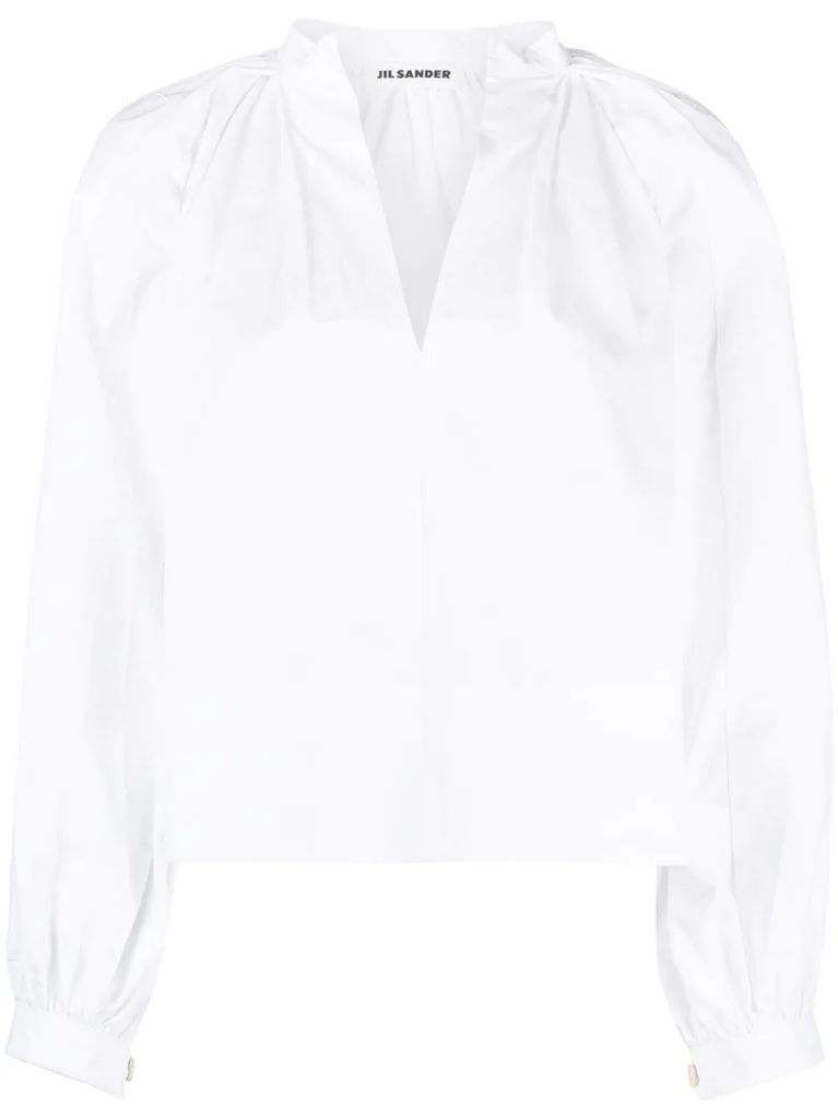 puff-sleeve blouse
