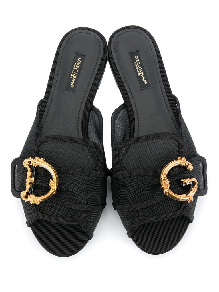 Bianca baroque logo mules sandals