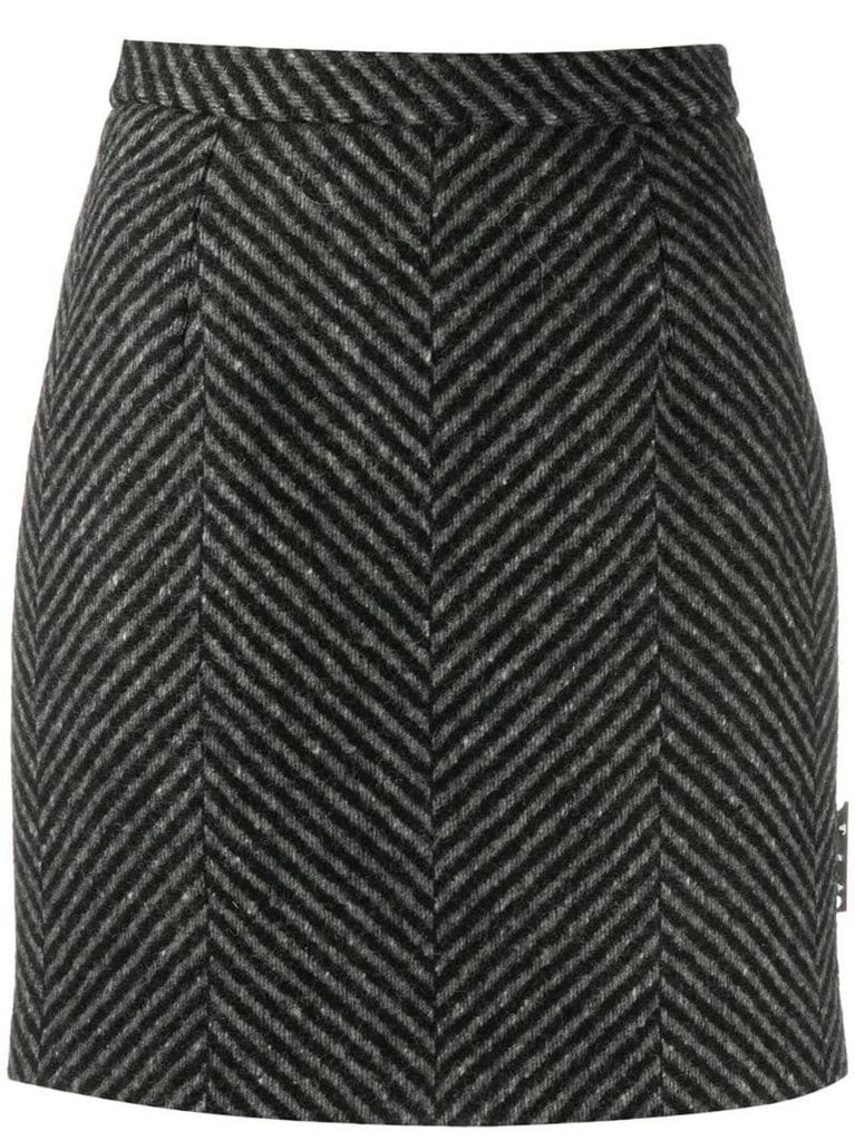 diagonal-stripe mini skirt