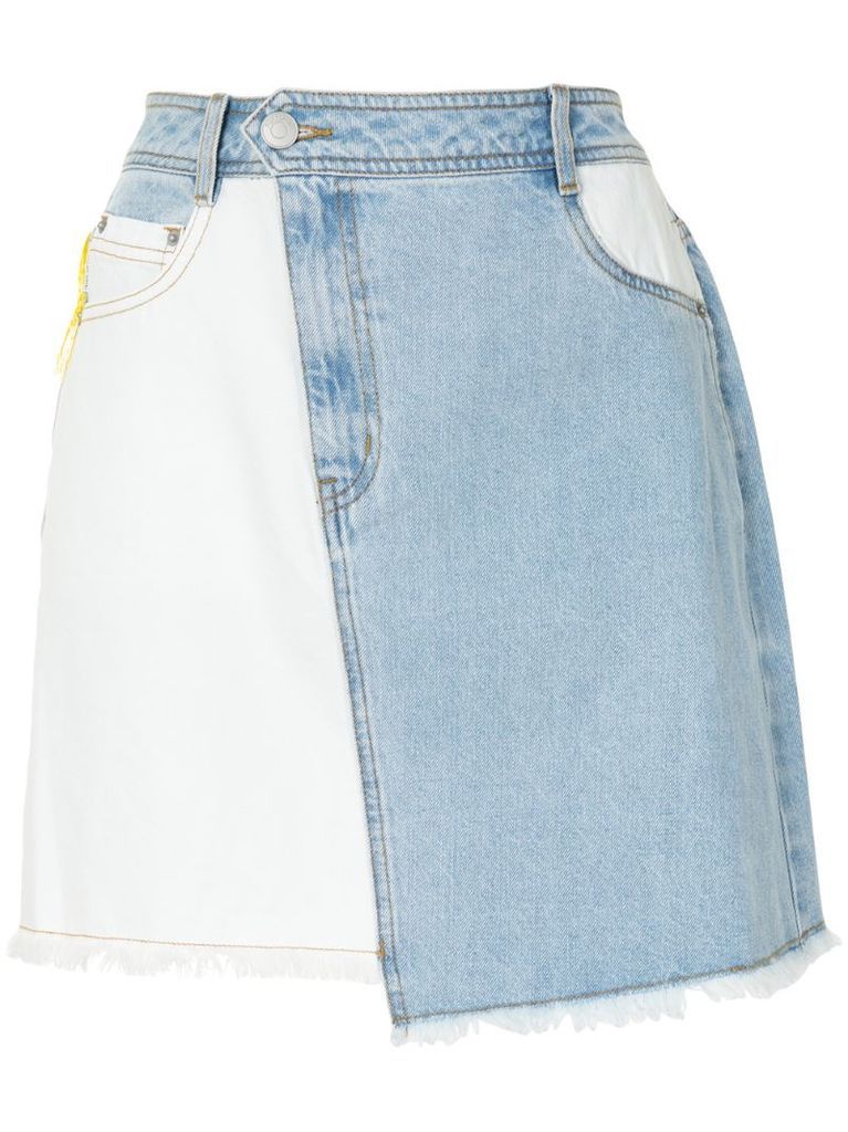 asymmetric contrast panel skirt