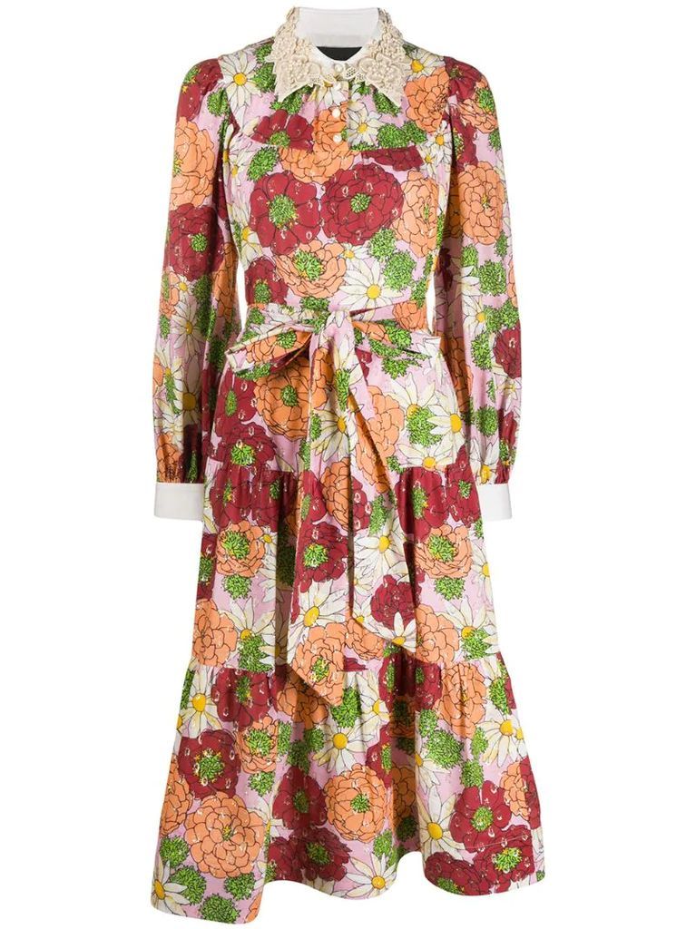 floral print silk dress