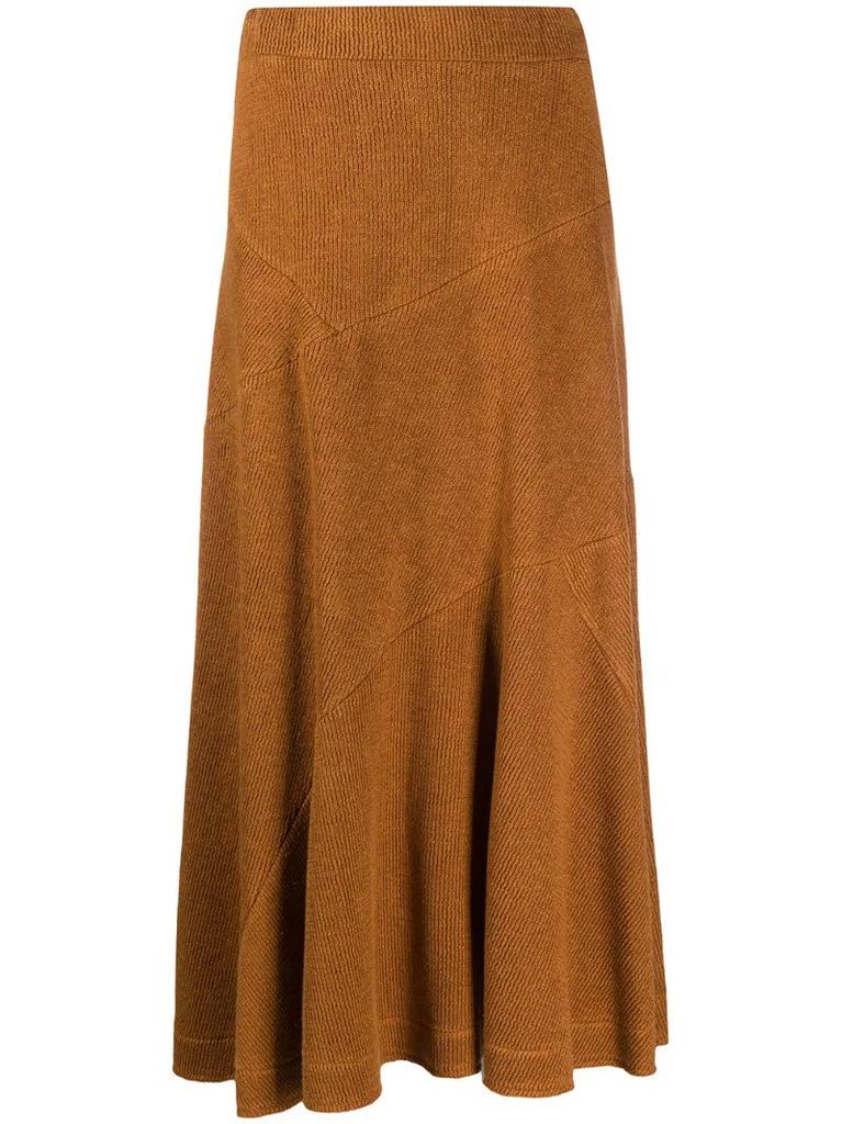 knitted panel maxi skirt