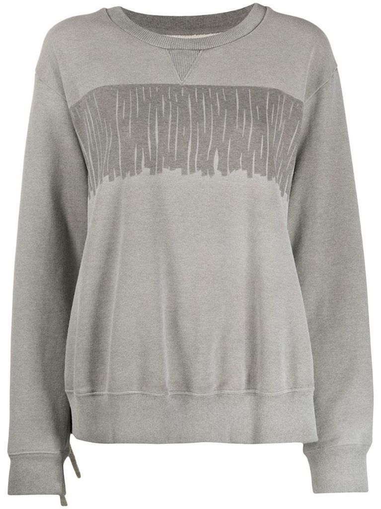 fringed detail crew neck sweatshirt