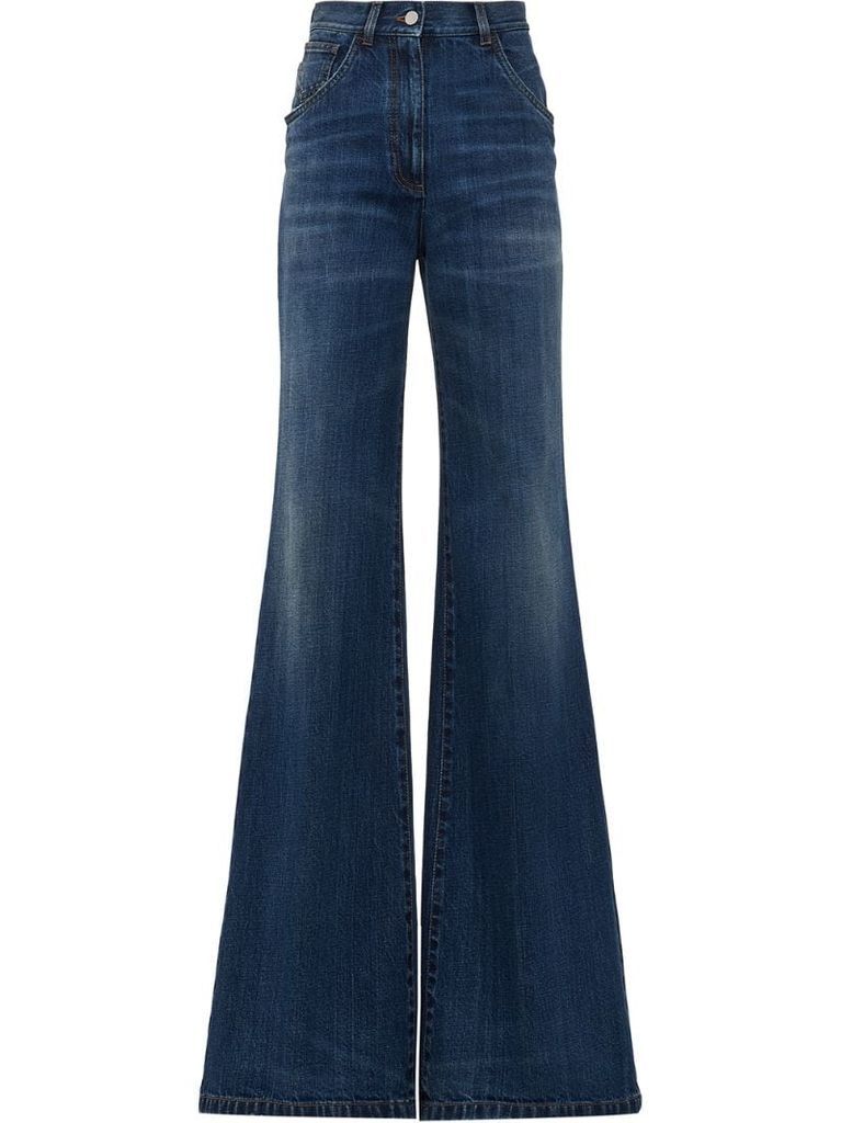 flared high-rise jeans