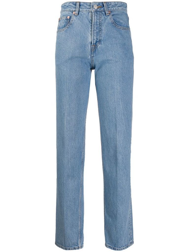 slim-fit V-detail jeans