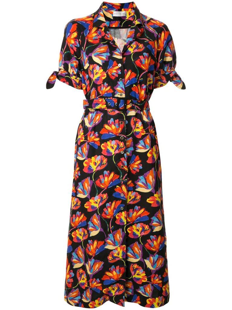 Cintia floral-print shirt dress