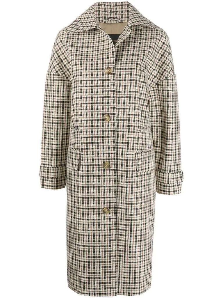checked trench coat