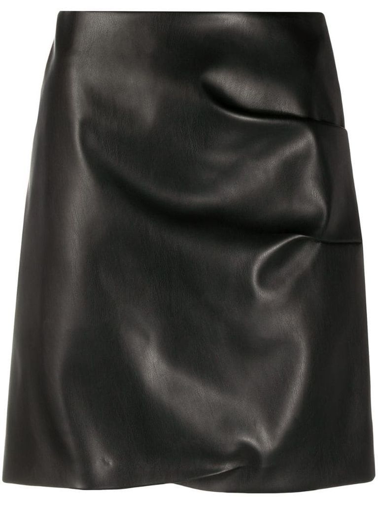 faux-leather mini skirt