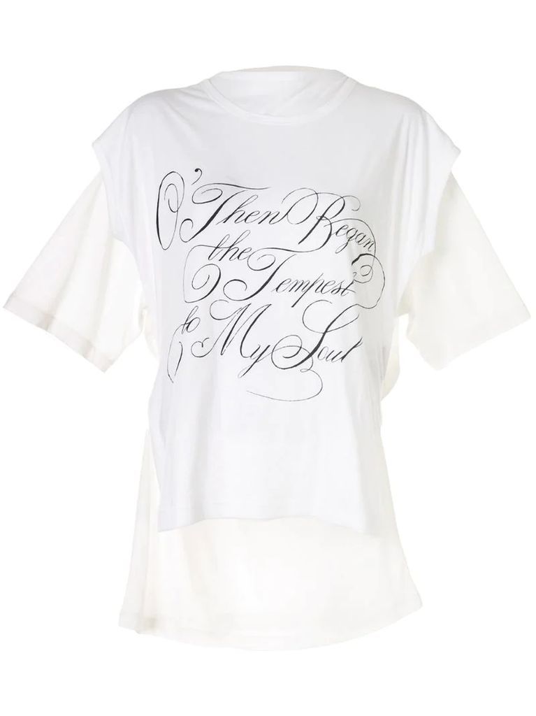 script slogan print T-shirt