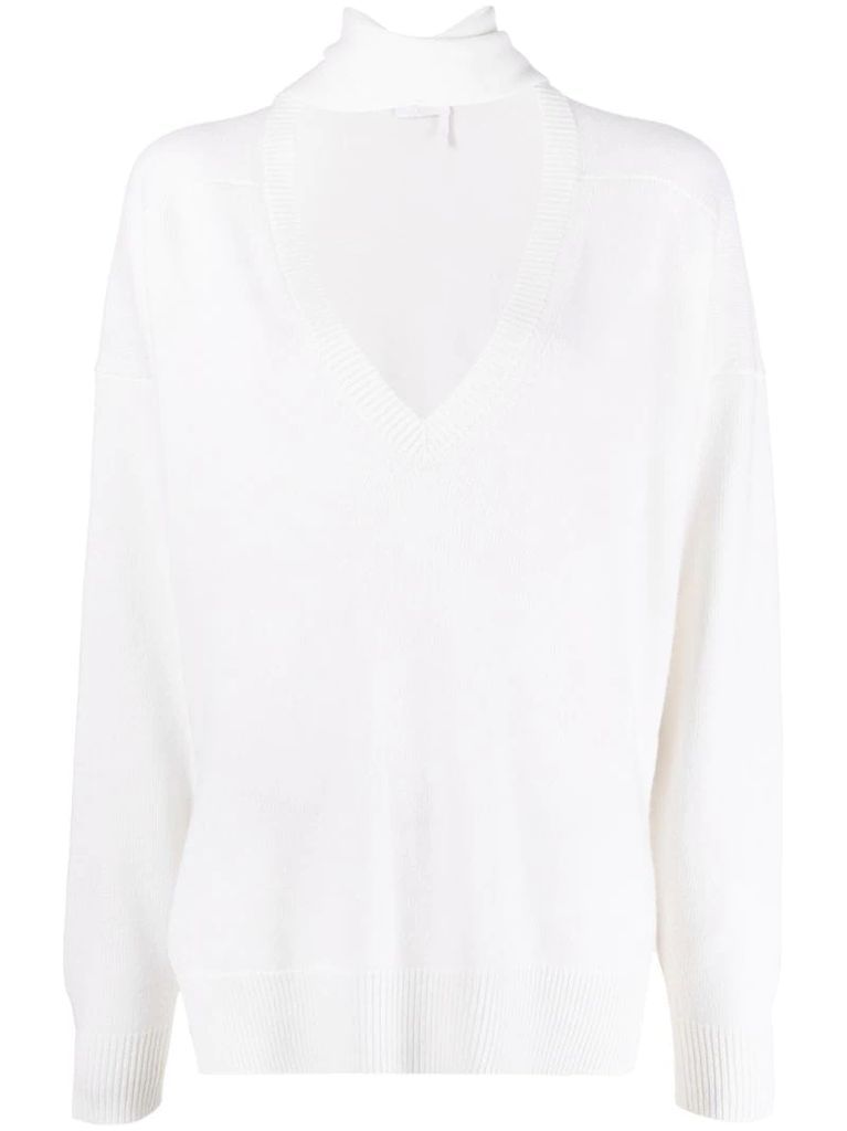 cut-out cashmere jumper