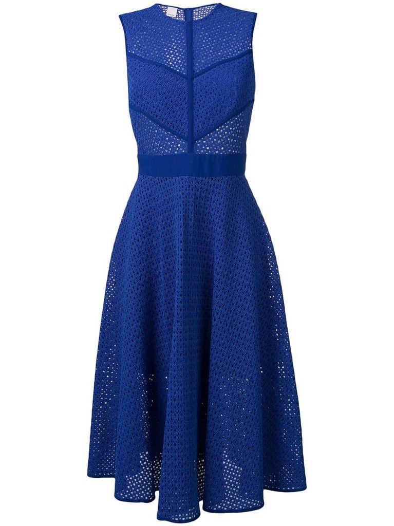 perforated flared dress