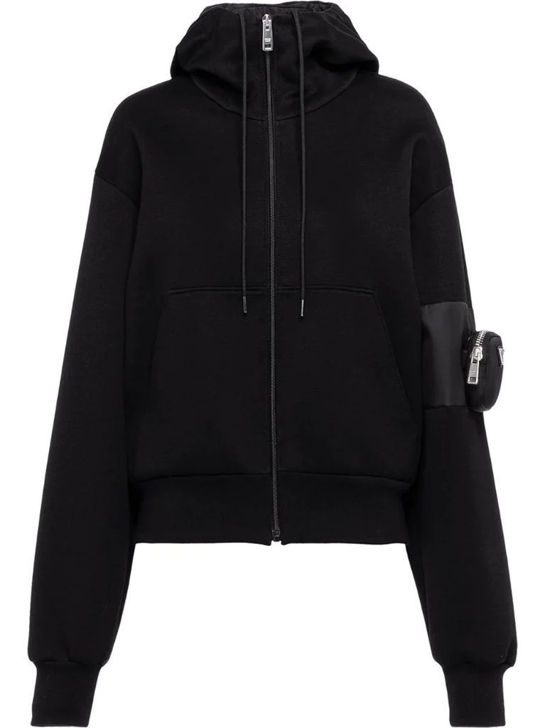 sleeve zip pocket hoodie