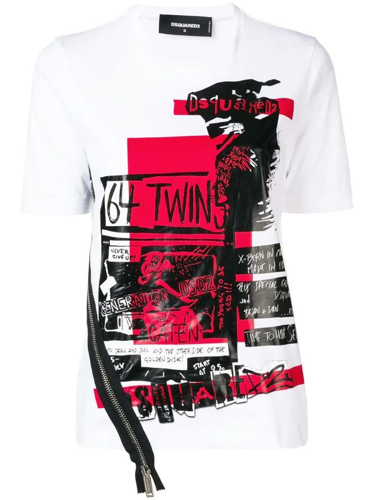 collage print T-shirt