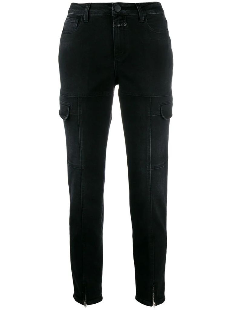 ankle-zip slim jeans