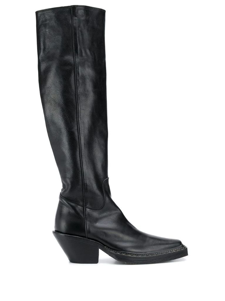 western knee length boots