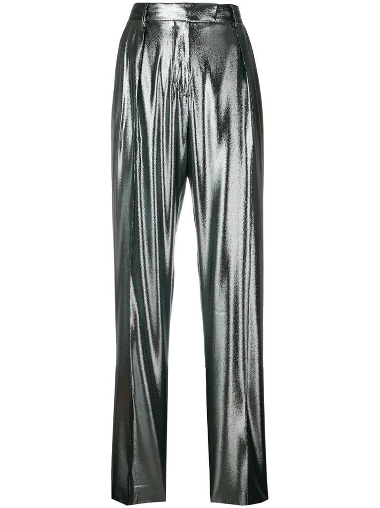 high waisted straight trousers