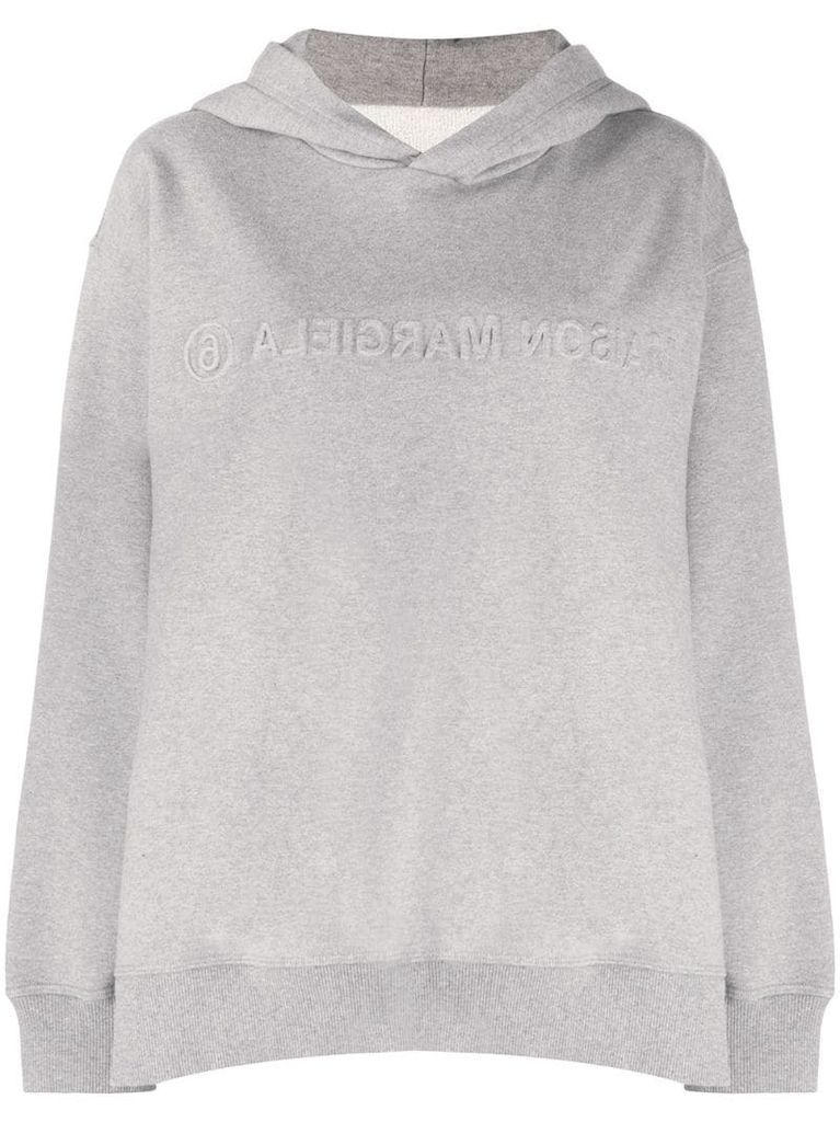 embossed logo hoodie sweatshirt