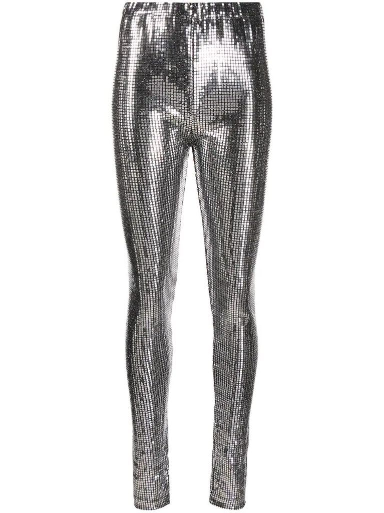 silver square leggings