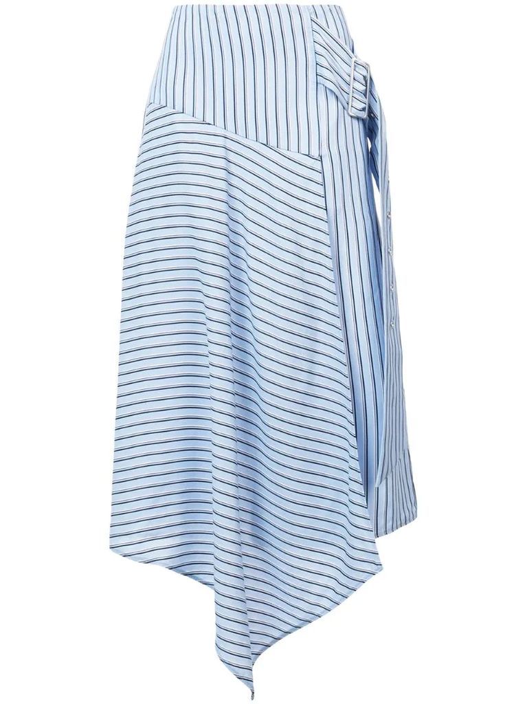 striped asymmetric skirt