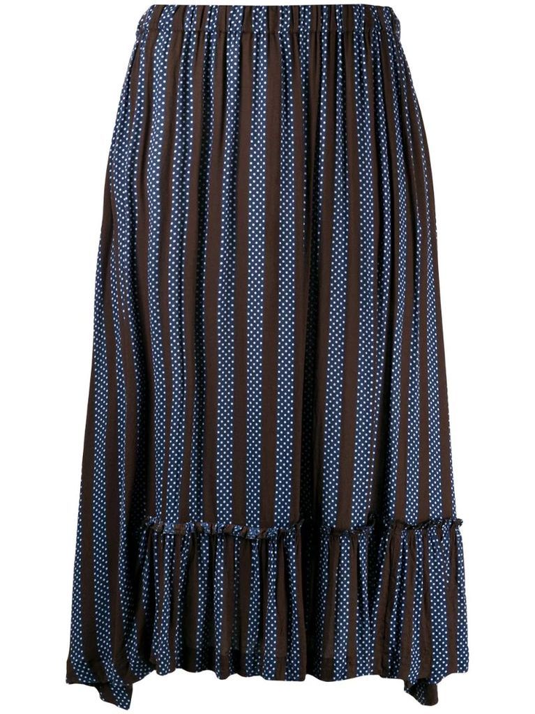 asymmetric stripes tier skirt