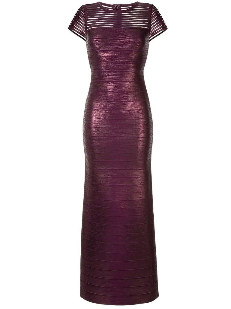 shimmer fitted gown
