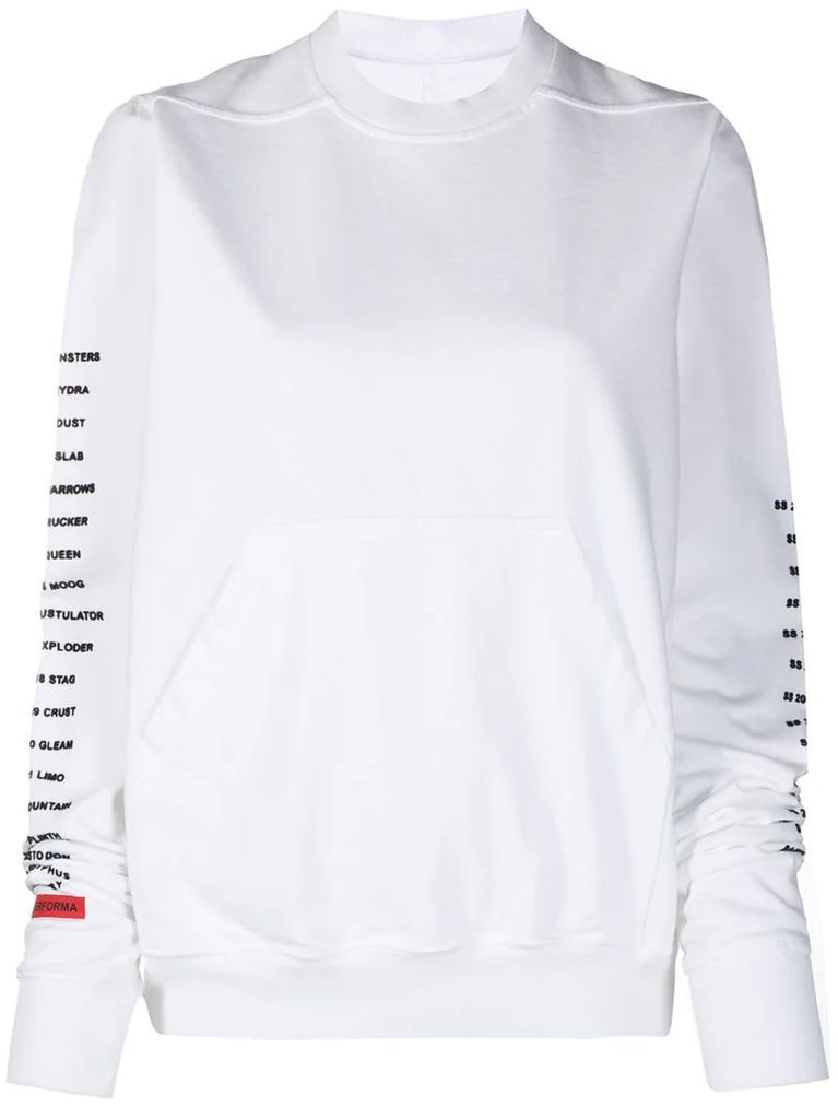 printed arms sweatshirt