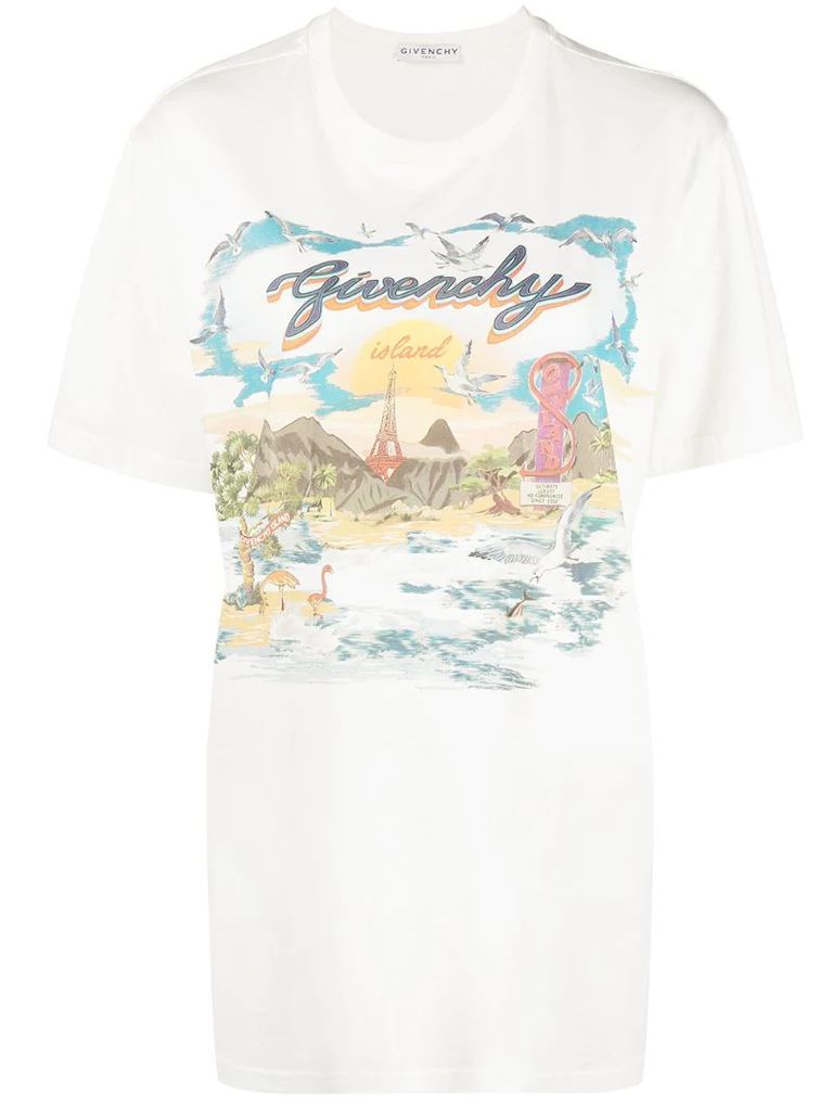 Island print T-shirt