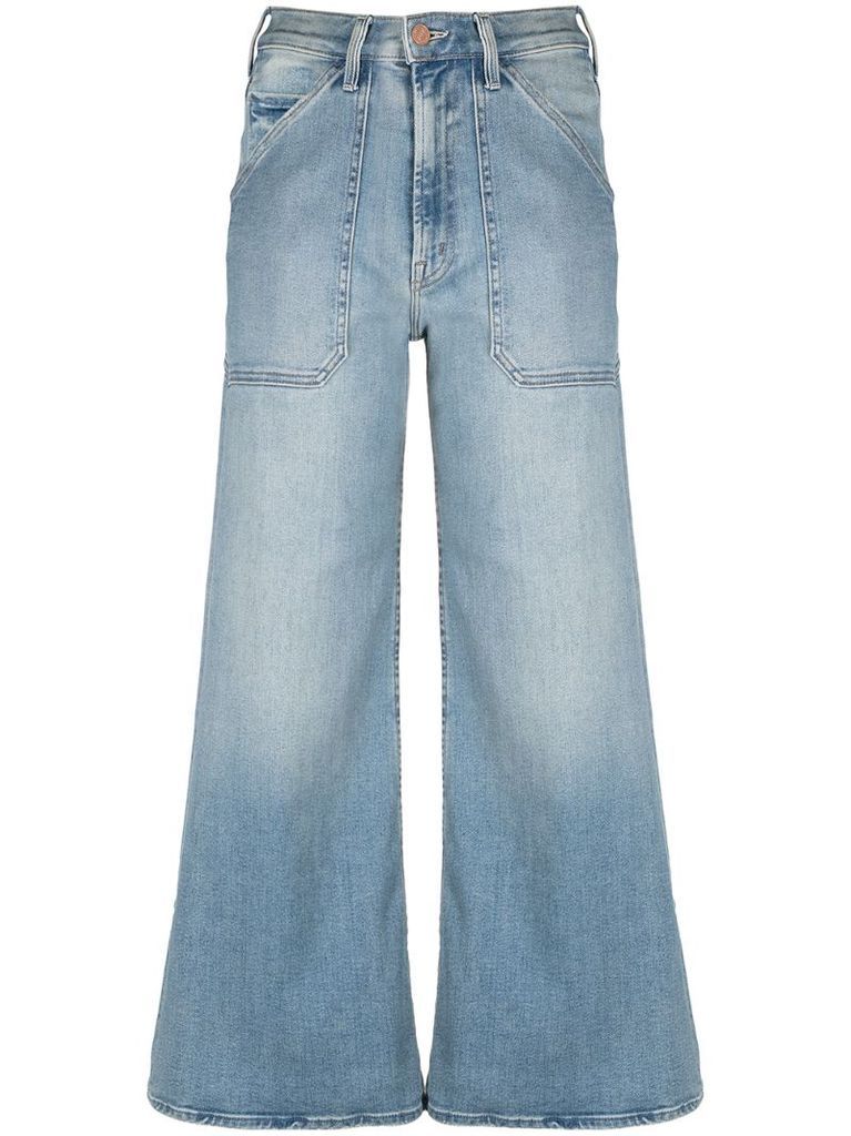 high-waisted wide-leg jeans