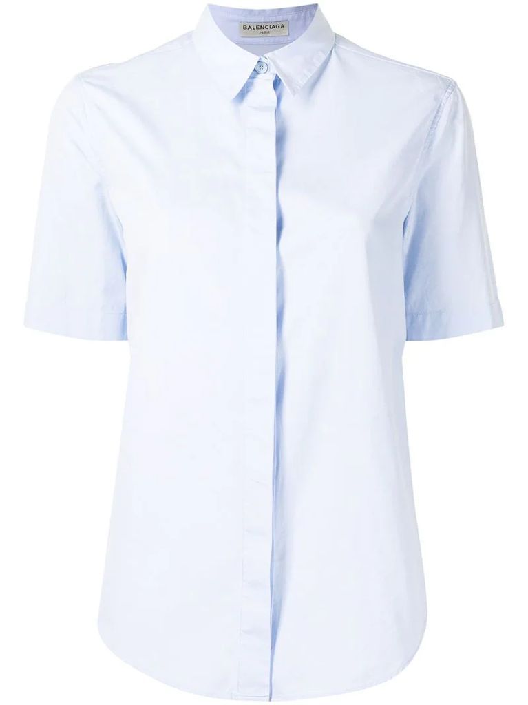 concealed fastening short-sleeved shirt