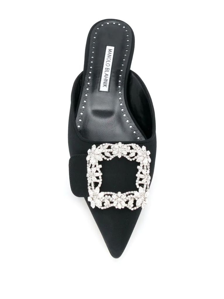 Maysale crystal buckle slippers