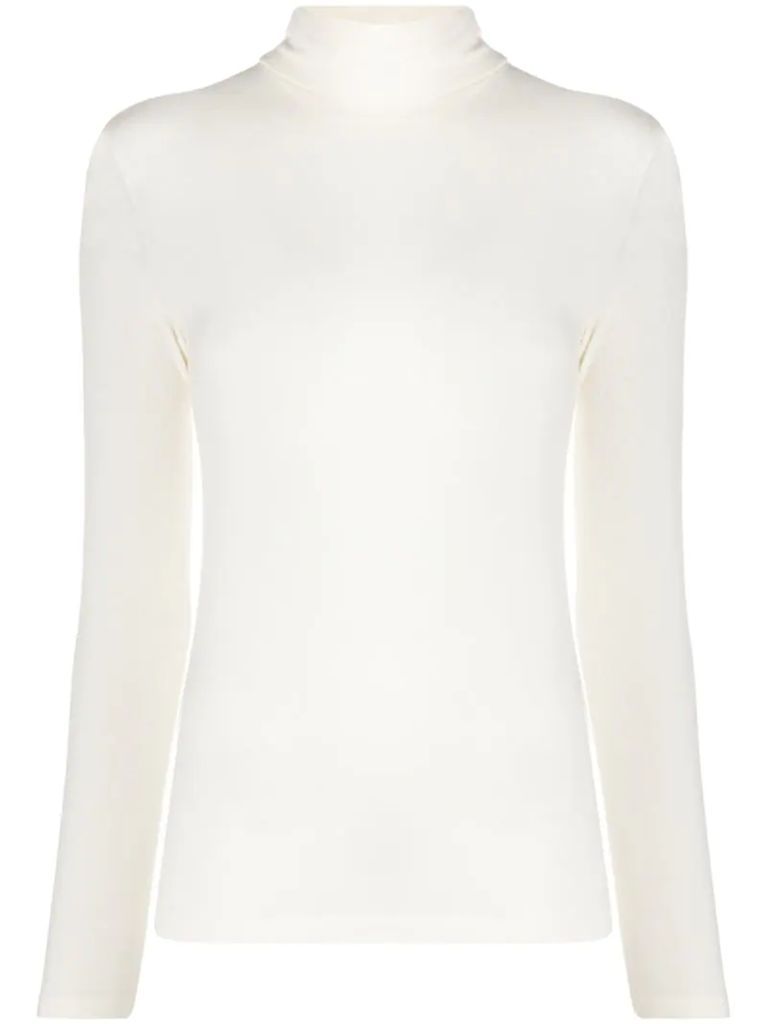 fitted roll-neck top