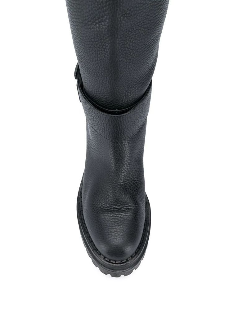 Logomaniac knee-high boots