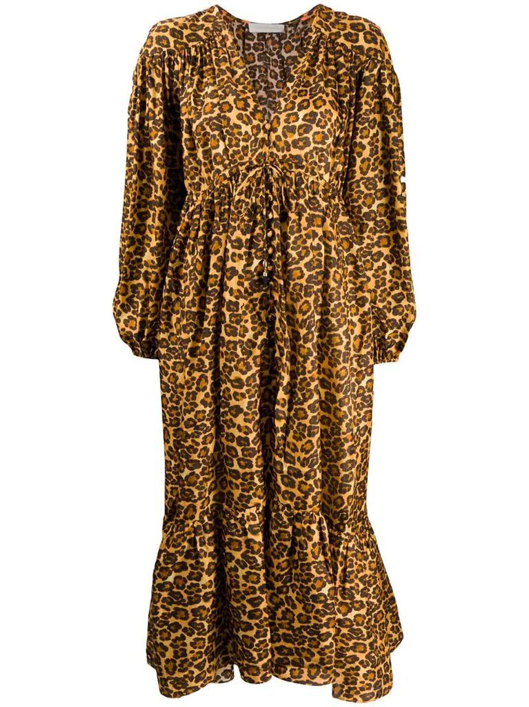 Amelie leopard print maxi dress