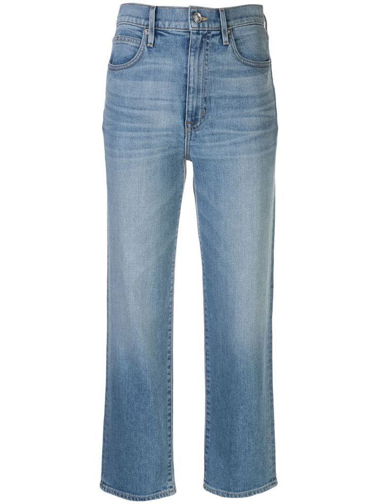 London high-waisted cropped jeans