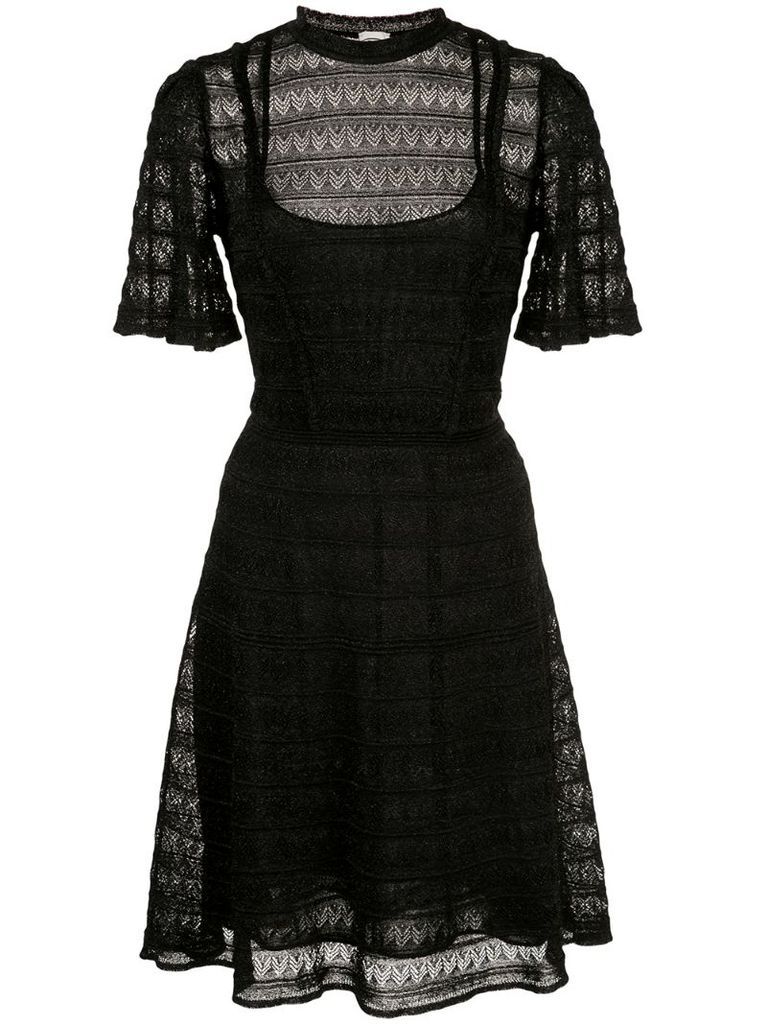 flared lace knit dress