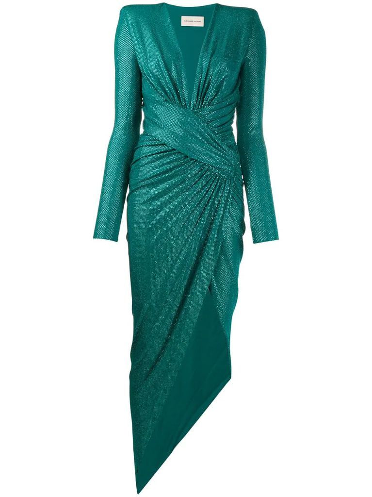 sequin embellished wrap dress