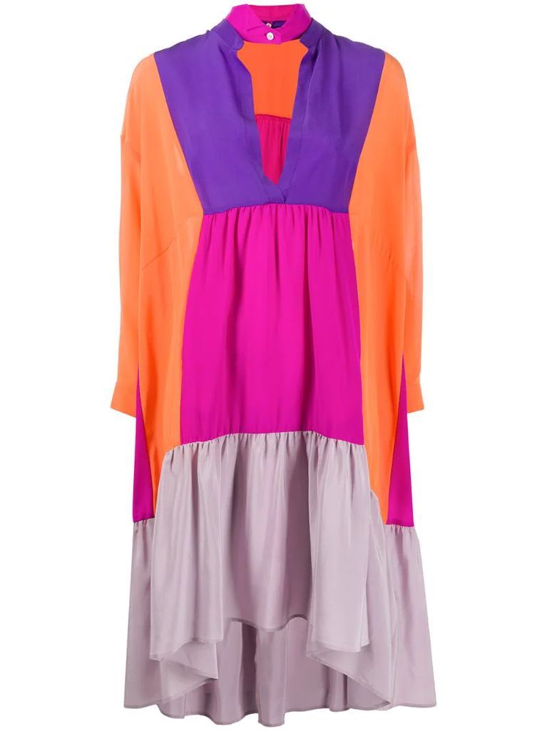 colour-block tunic dress