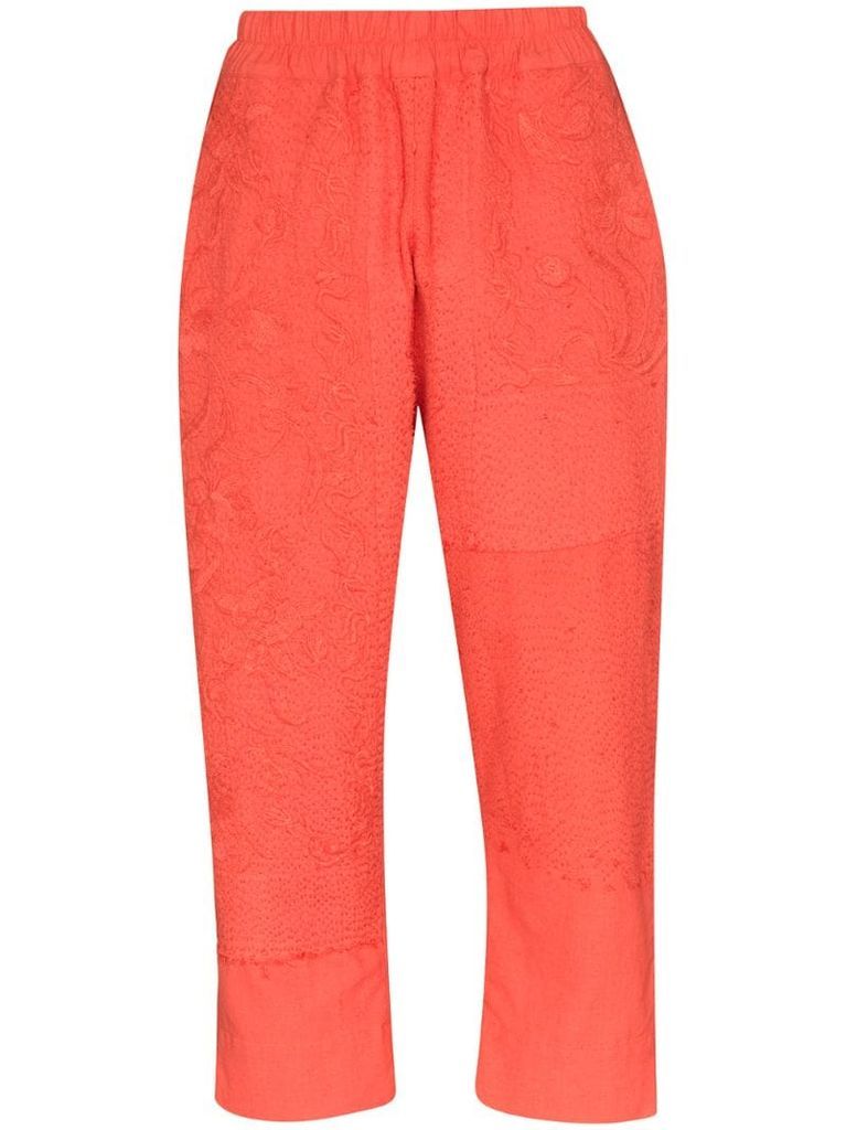 Lydia tonal-embroidered trousers
