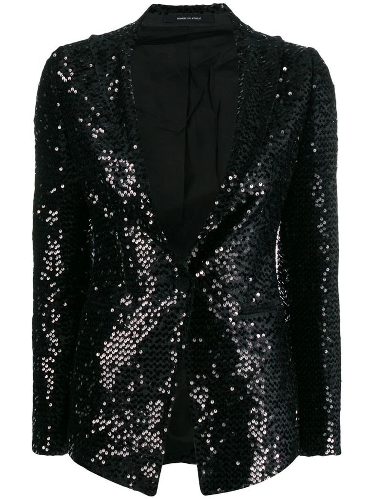 sequin embroidered blazer