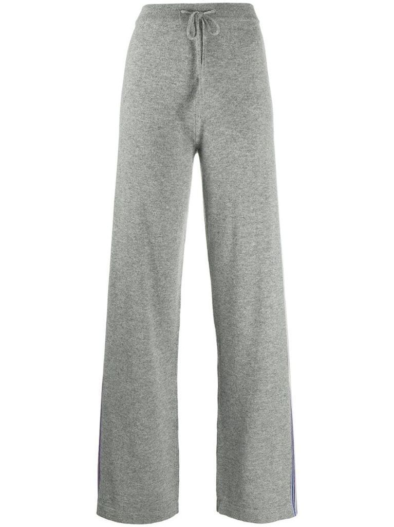 side stripe knitted track pants