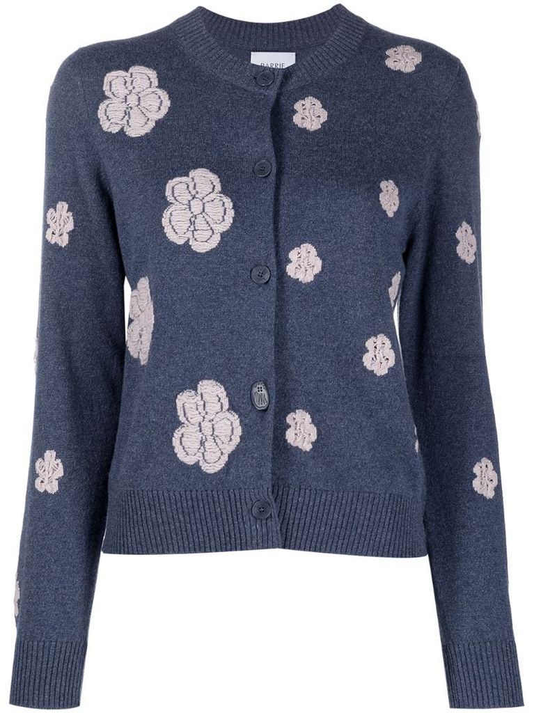 floral-embroidered cardigan