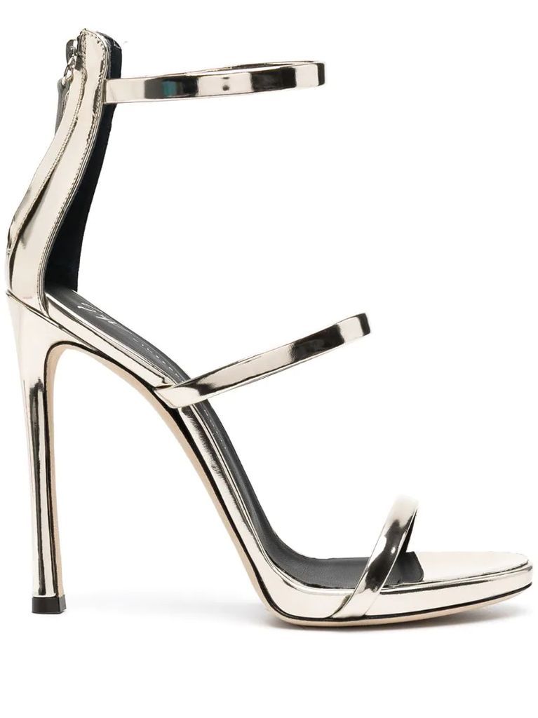 metallic-effect high-heel sandals