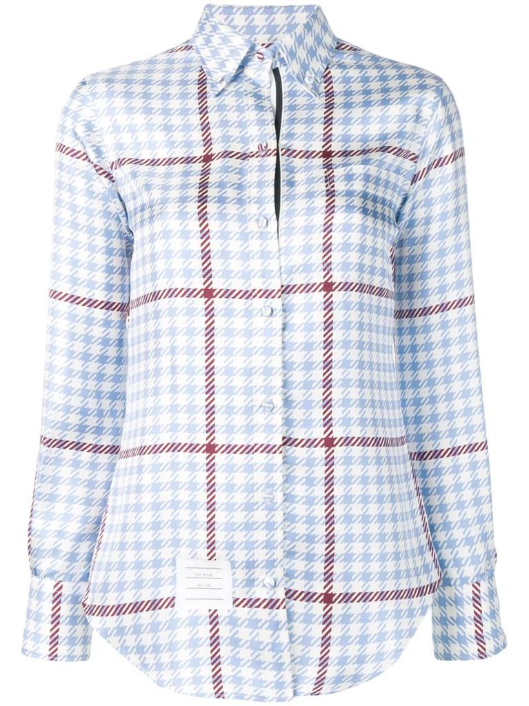 check-print button-up shirt