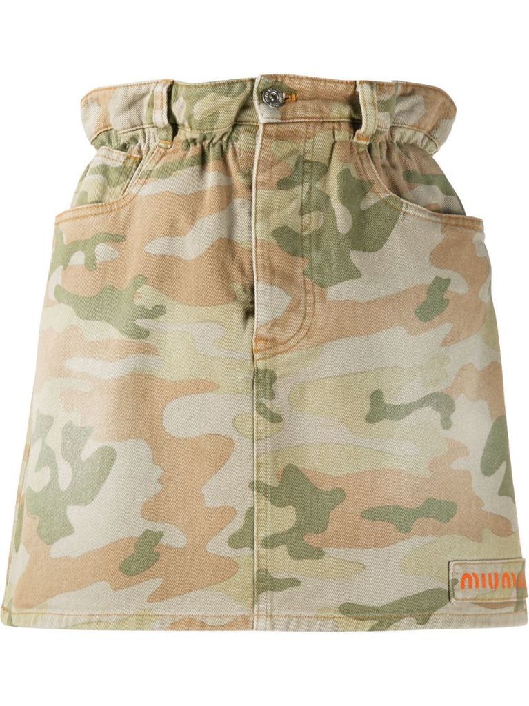 camouflage print mini skirt
