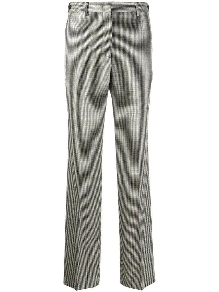 check pattern wide-leg trousers