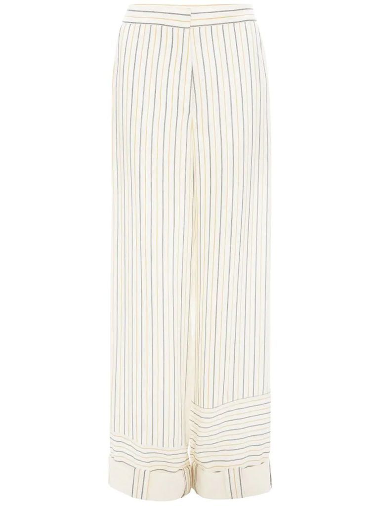 patchwork stripe trousers