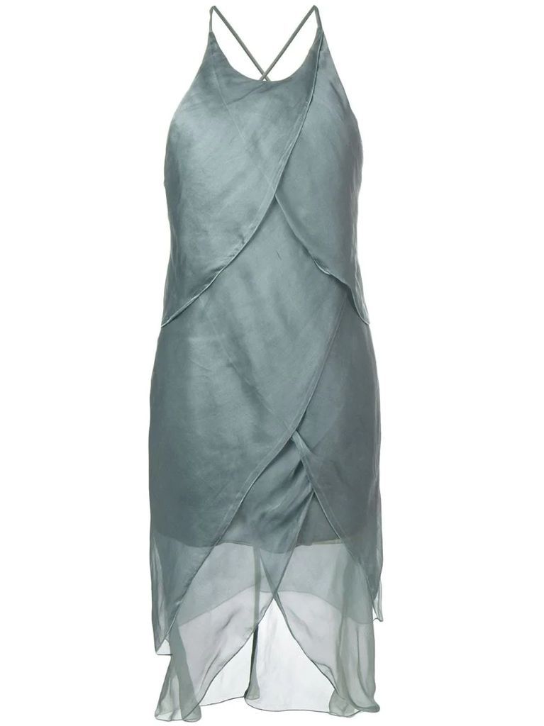 asymmetric draped dress